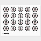 Sticker Rond Orchidées roses (Feuille)
