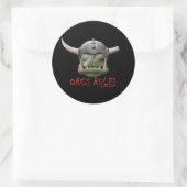 Sticker Rond Orcs Rule ! (Sac)