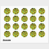 Sticker Rond Ordinateur Alien (Feuille)