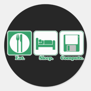 Sticker Rond ordinateur de veille (vert)