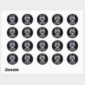 Sticker Rond Ordinateur Heckler Funny Hacker Pun Dark BG (Feuille)