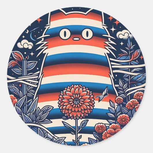 Sticker Rond Ordinateur portable Navy Kat (Devant)
