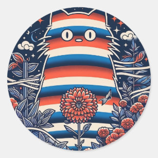 Sticker Rond Ordinateur portable Navy Kat