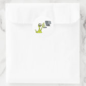Sticker Rond ordinateur vert dactylographier alien monster blob (Sac)