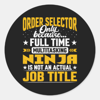 Sticker Rond Ordre Sélecteur Titre du travail Commande Puller E
