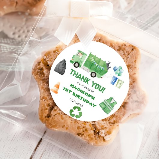 Sticker Rond Ordures Camion 1ère fête d'anniversaire