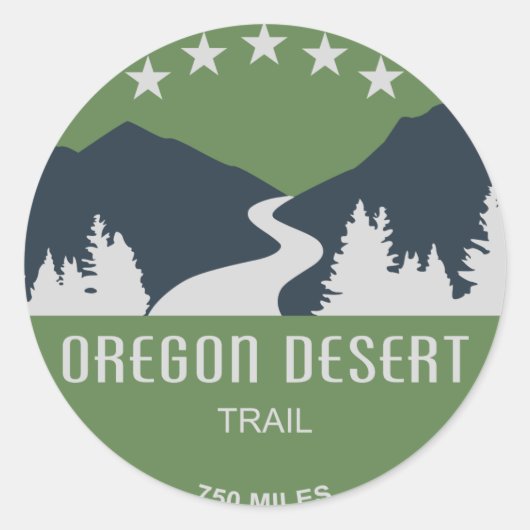 Sticker Rond Oregon Desert Trail (Devant)