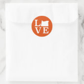 Sticker Rond Oregon LOVE White (Sac)