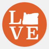 Sticker Rond Oregon LOVE White (Devant)