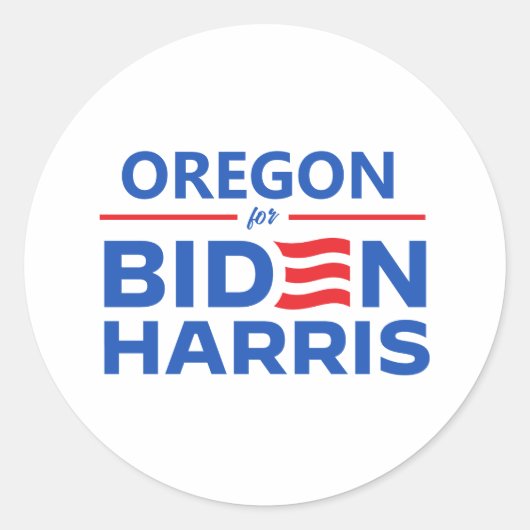 Sticker Rond Oregon pour Biden Harris (Devant)