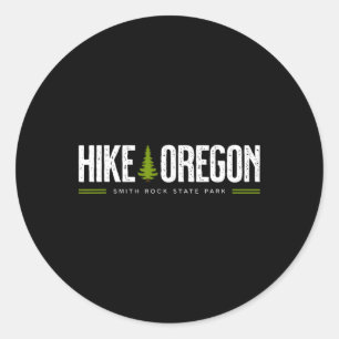 Sticker Rond Oregon Smith Rock State Park Hike Tree Retro Graph
