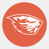 Sticker Rond Oregon State Beavers | Tête de castor (Devant)