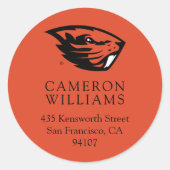 Sticker Rond Oregon State Beavers | Tête de castor (Devant)