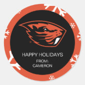 Sticker Rond Oregon State Beavers | Tête de castor (Devant)