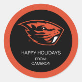 Sticker Rond Oregon State Beavers | Tête de castor (Devant)