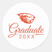 Sticker Rond Oregon State Beavers | Tête de castor (Devant)
