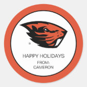 Sticker Rond Oregon State Beavers | Tête de castor (Devant)