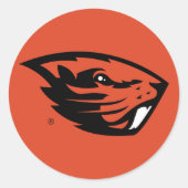Sticker Rond Oregon State Beavers | Tête de castor (Devant)