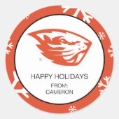 Sticker Rond Oregon State Beavers | Tête de castor (Devant)