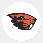 Sticker Rond Oregon State Beavers | Tête de castor (Devant)