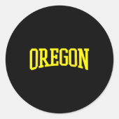 Sticker Rond Oregon - Throwback Design - Clic  (Devant)