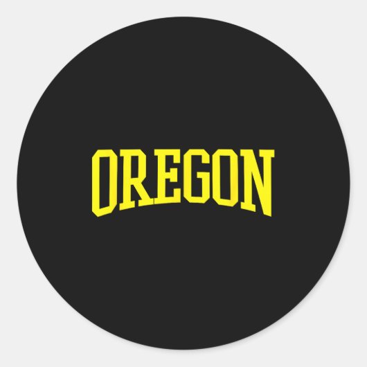 Sticker Rond Oregon - Throwback Design - Clic (Devant)