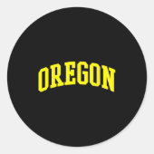 Sticker Rond Oregon - Throwback Design - Clic (Devant)