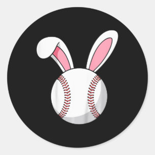 Sticker Rond Oreilles de lapin de Pâques pour enfants Bysebyll