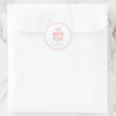 Sticker Rond Oreilles de lapin de Pourim joyeux (Sac)