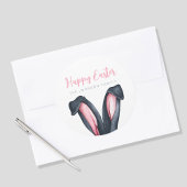 Sticker Rond Oreilles de Lapin Mignon Joyeuses Pâques