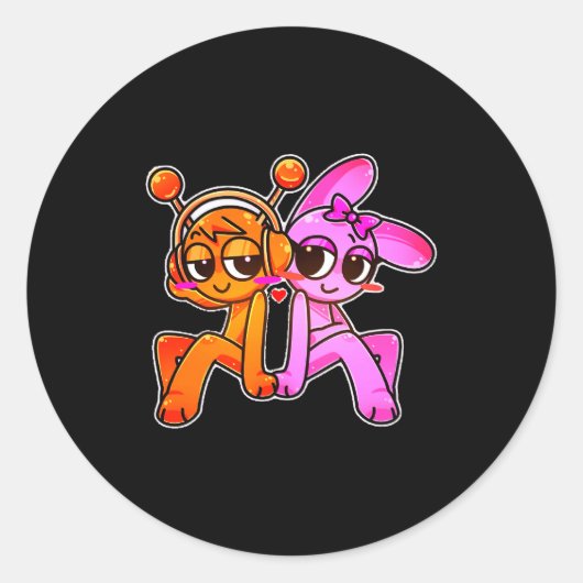 Sticker Rond Oren X Nki Sprunky Couple! _ Simon Funbot Comfort (Devant)