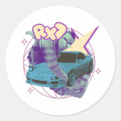 Sticker Rond OREXO // Neon Rotary Groove (Devant)