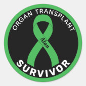 Sticker Rond Organ Transplant Ribbon Black (Devant)