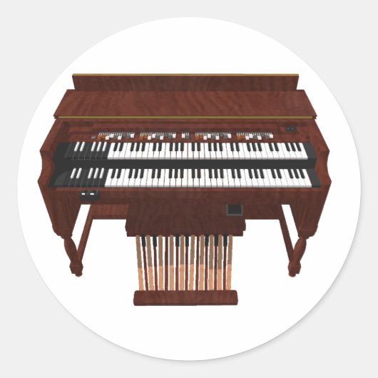 Sticker Rond Organe à deux ponts : modèle 3D (Devant)