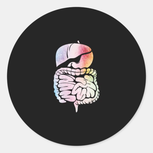 Sticker Rond Organes Internes Humains Anatomie Art Système Dige (Devant)