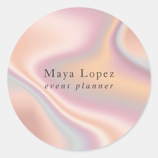 Sticker Rond Organisatrice d'événements holographique or rose m (Devant)