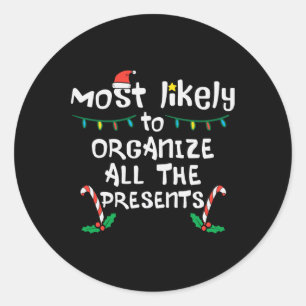 Sticker Rond Organiser Présents Noël Noël Noël Noël Famille