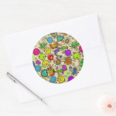 Sticker Rond Organismes de laboratoire microscopique amusants (Enveloppe)