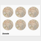 Sticker Rond Organza Chintz Floral Design (Feuille)