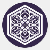 Sticker Rond Oriental bleu turc Rosette Art géométrique (Devant)