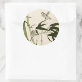 Sticker Rond Oriental painting, bamboo branches (Sac)