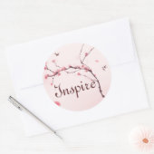 Sticker Rond Oriental painting, cherry blossom (Enveloppe)
