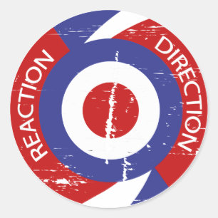 Sticker Rond Orientation de réaction cibles de mode rétro