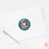 Sticker Rond Original Chibi Nurse - A little Exhaustion (Enveloppe)