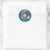 Sticker Rond Original Chibi Nurse - Nursing Life (Sac)