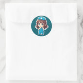 Sticker Rond Original Chibi Nurse - The Midnight Hush (Sac)