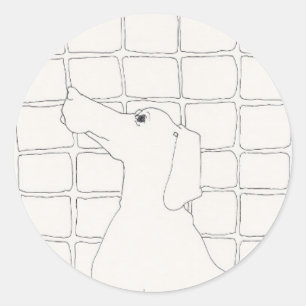 Sticker Rond Original Chien Dessin Chien chinois Année 2018 Sti