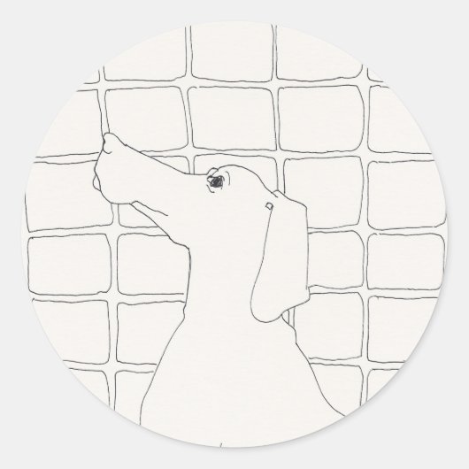 Sticker Rond Original Chien Dessin Chien chinois Année 2018 Sti (Devant)