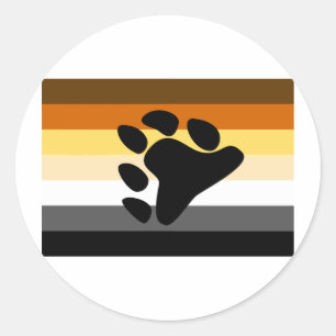 STICKER ROND ORIGINAL DE DRAPEAU D'OURS AVEC LE SYMBOLE