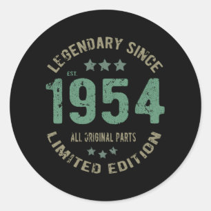 Sticker Rond Original depuis 1954 Cadeau d'anniversaire légenda